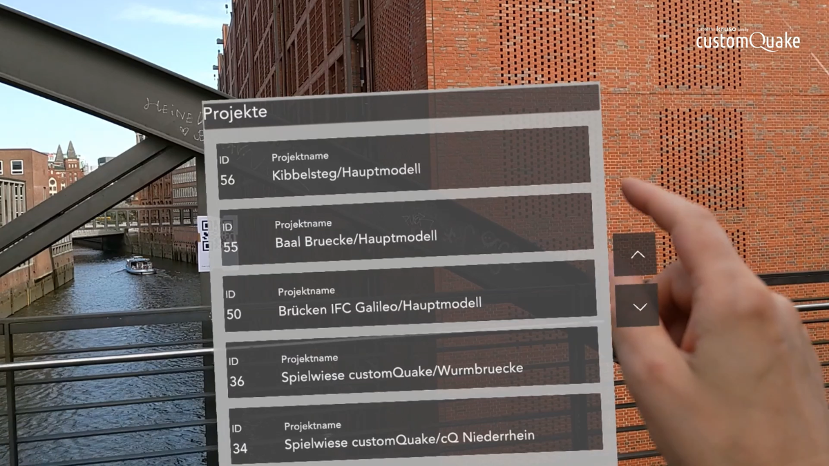 Auswahlliste mit BIM-Modellen